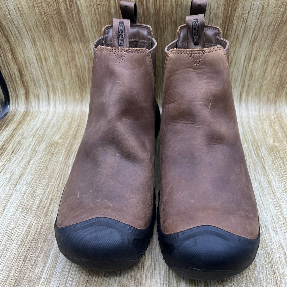 KEEN Anchorage III Waterproof Chelsea Boots Men's Size 14 Brown Leather Thermal - Picture 2 of 9